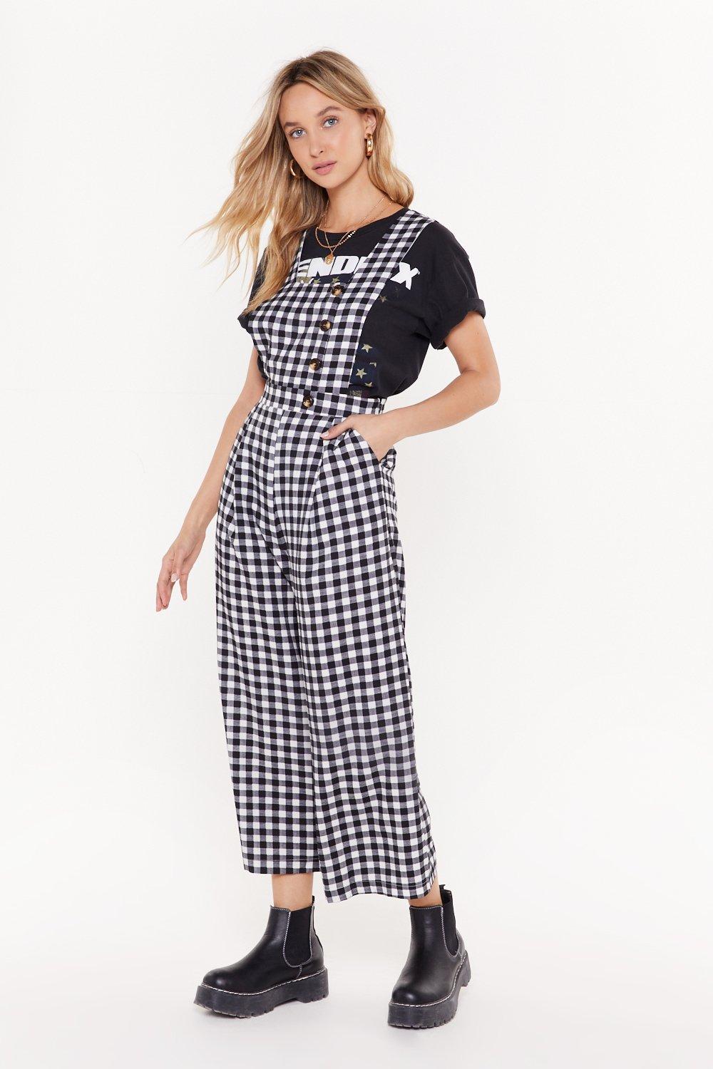 gingham pantsuit