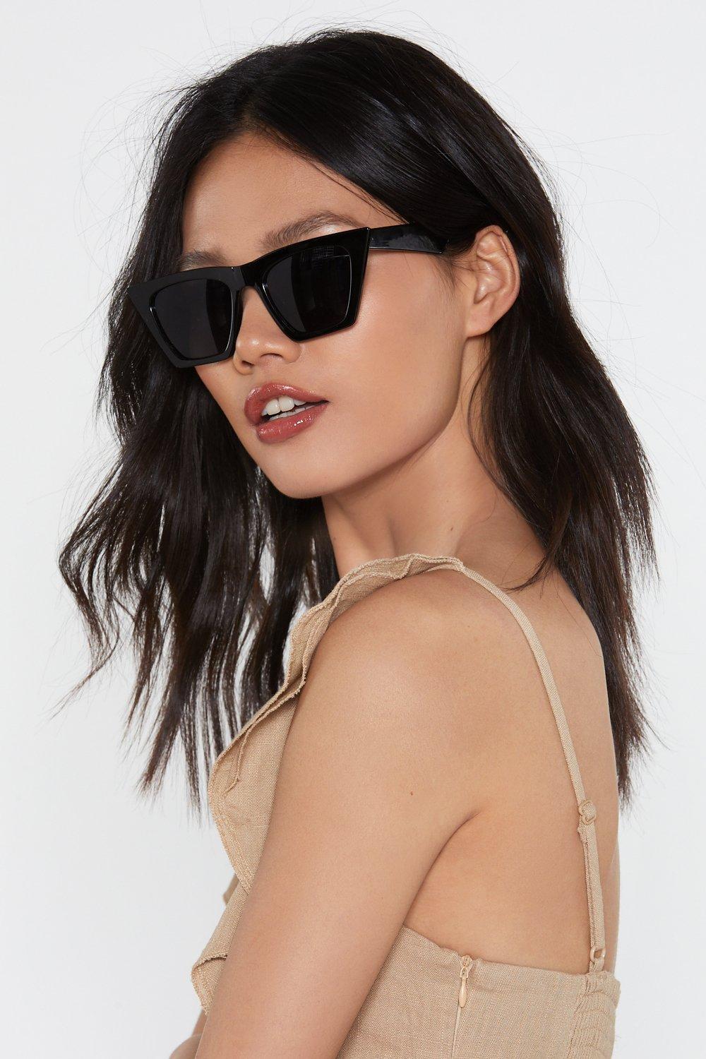 all black square sunglasses