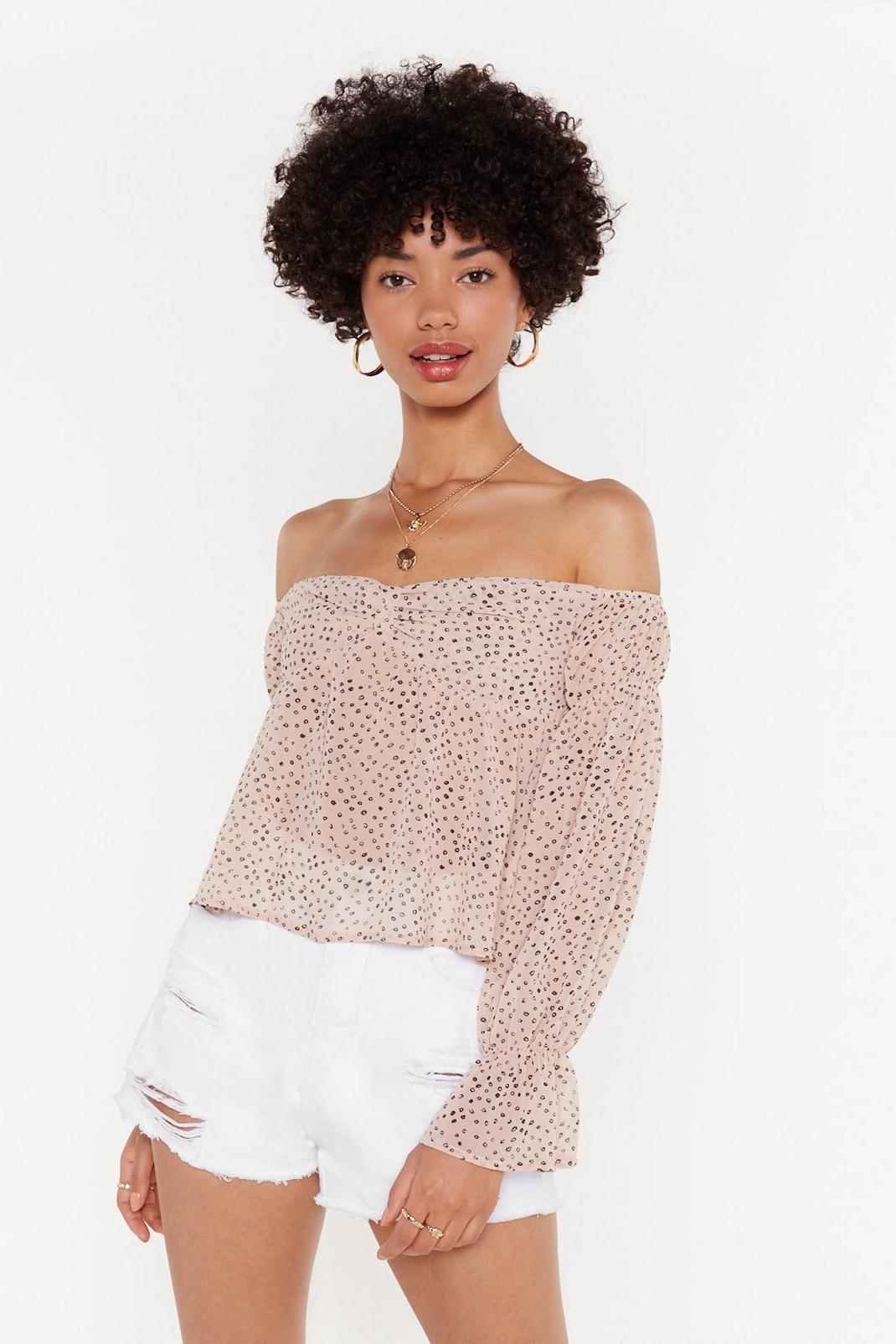 Spot At Nothing Spotty Off-the-Shoulder Top image number 1