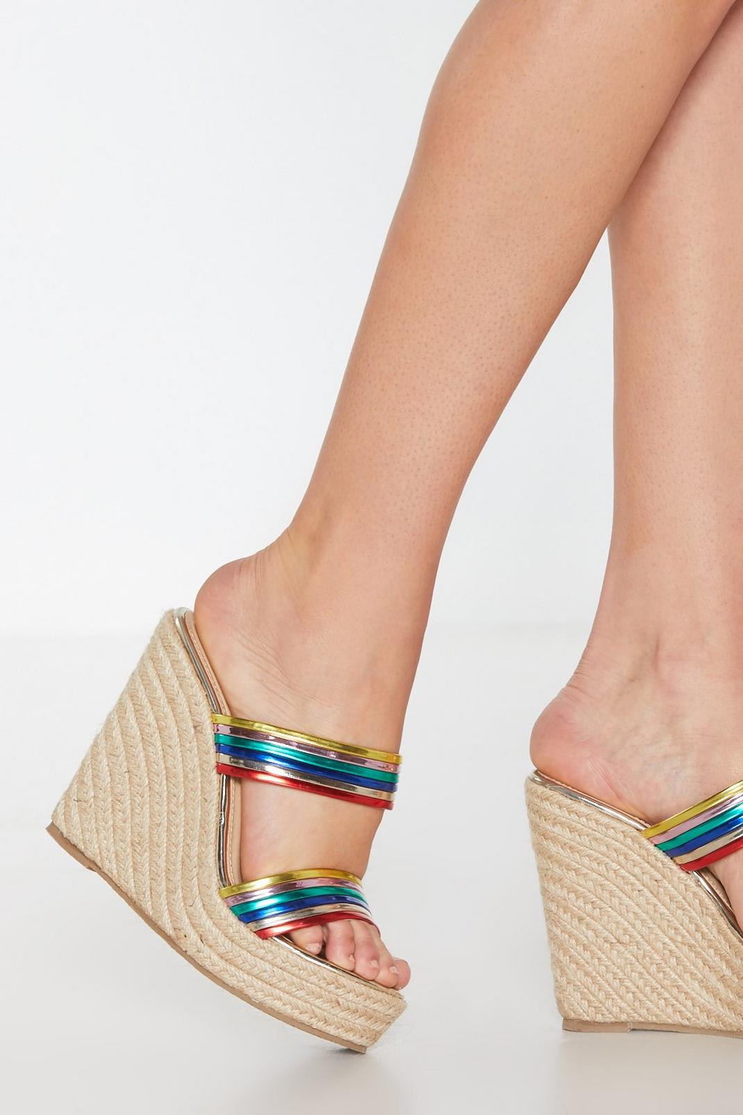 Rainbows Ahead Strappy Wedges image number 1