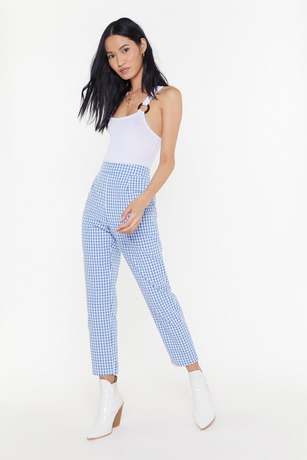 Gingham Tapered Trousers image number 1