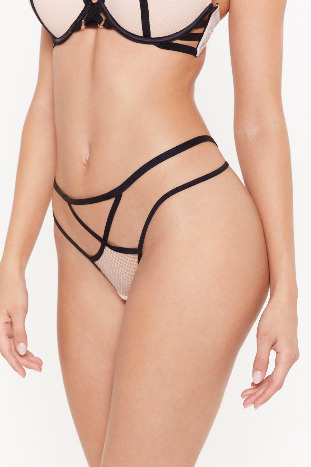 Strappy mesh thong