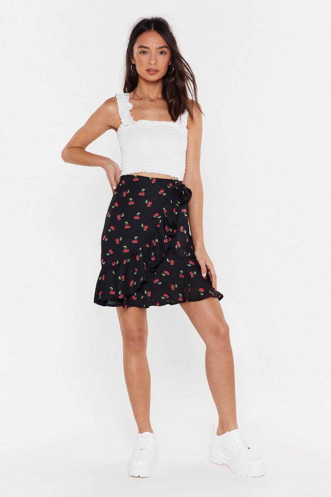 The Cherry Idea Wrap Mini Skirt image number 1