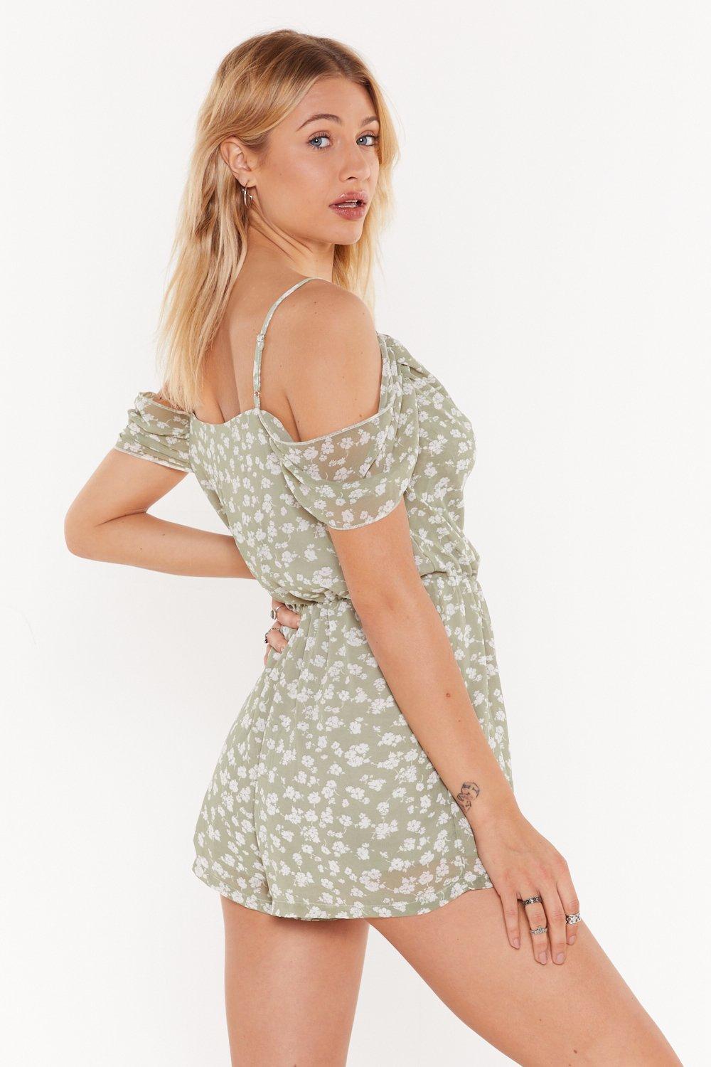 Cold shoulder maxi romper deals