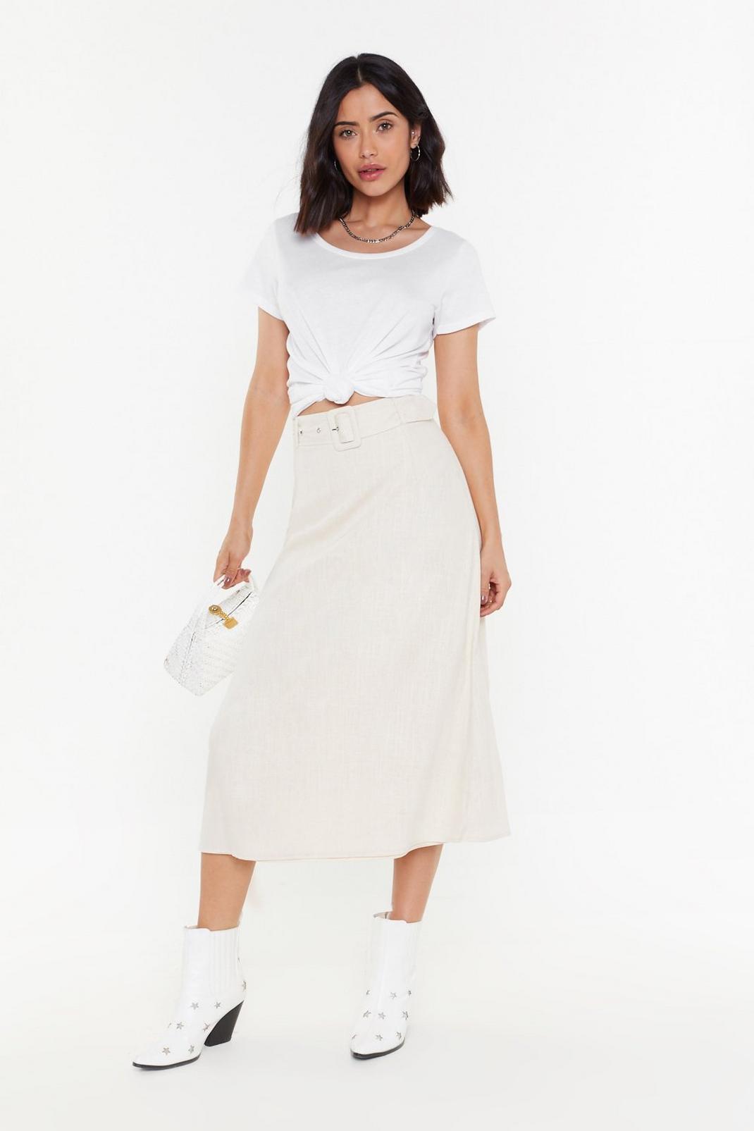 The Midi of Nowhere Belted Midi Skirt image number 1