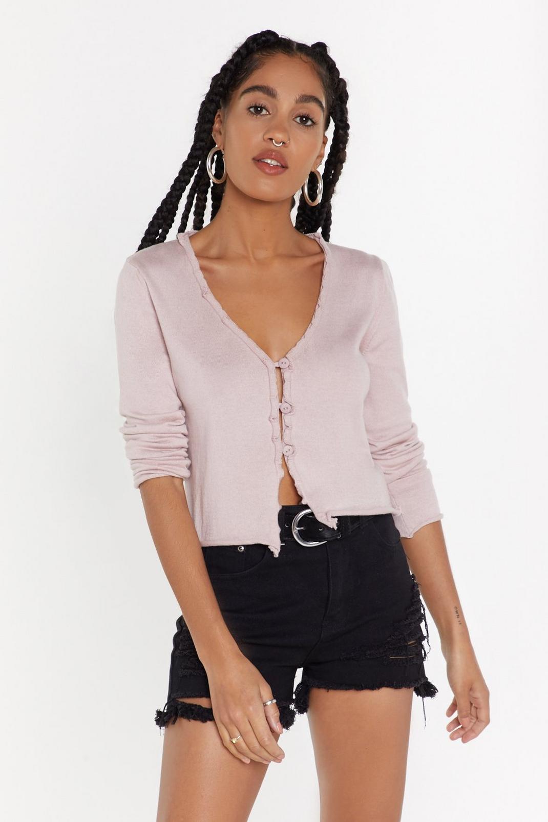 Ruffle Frill Button Crop Cardigan image number 1