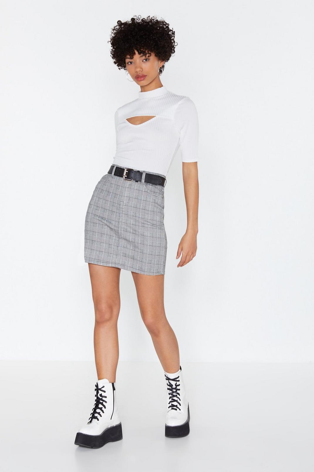 Check On It Mini High-Waisted Skirt image number 1