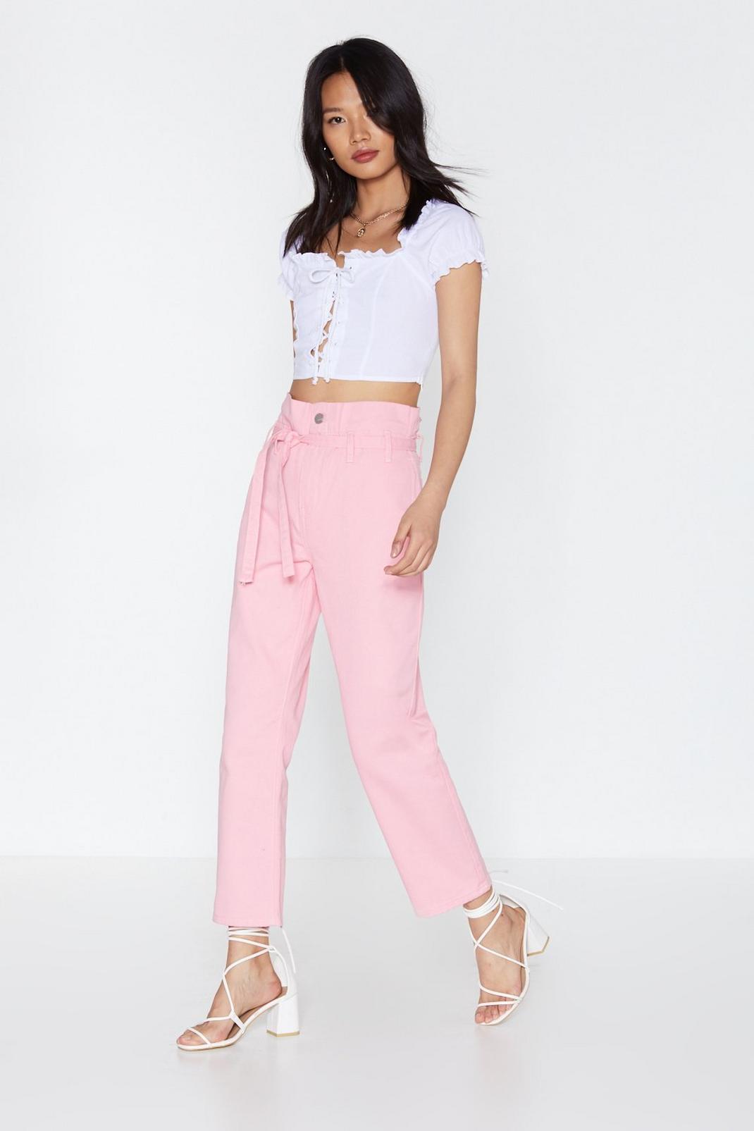 Pink Paperbag Jeans image number 1