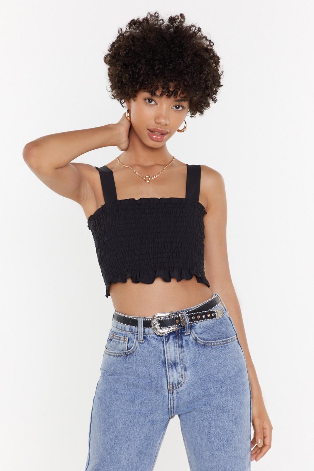 Shirred It Here First Crop Top image number 1