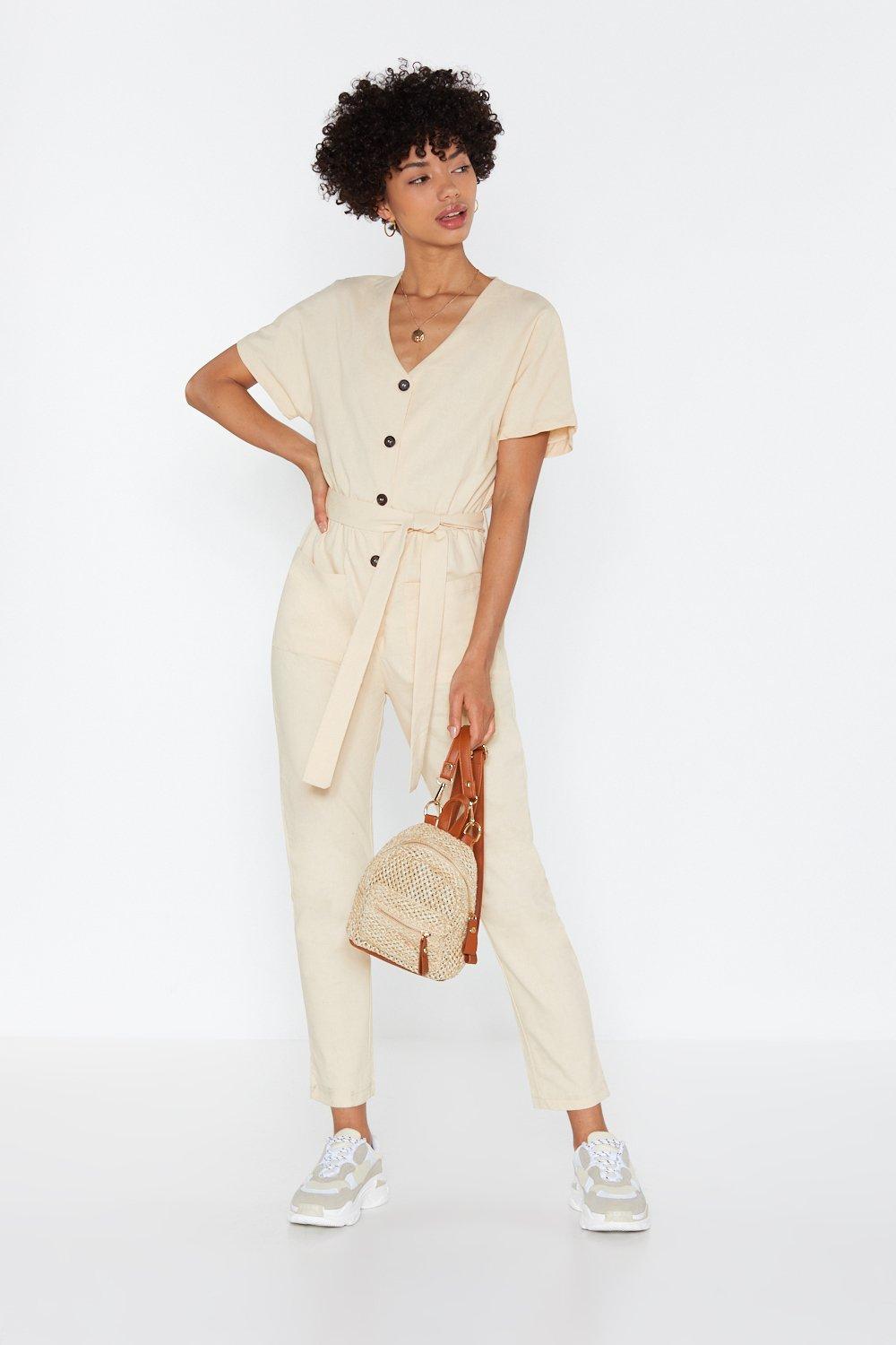 natural linen jumpsuit