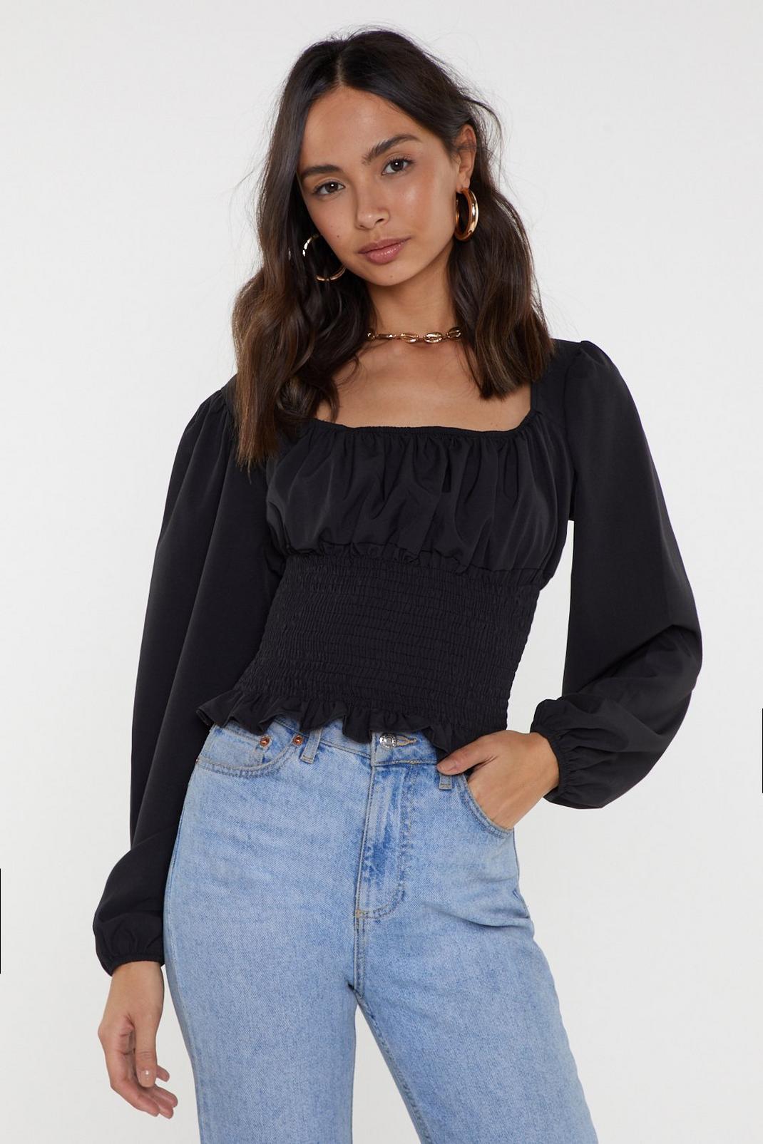 You Haven't Shirred It From Me Square Neck Blouse | Nasty Gal