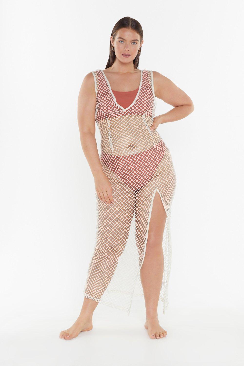 plus size net cover up