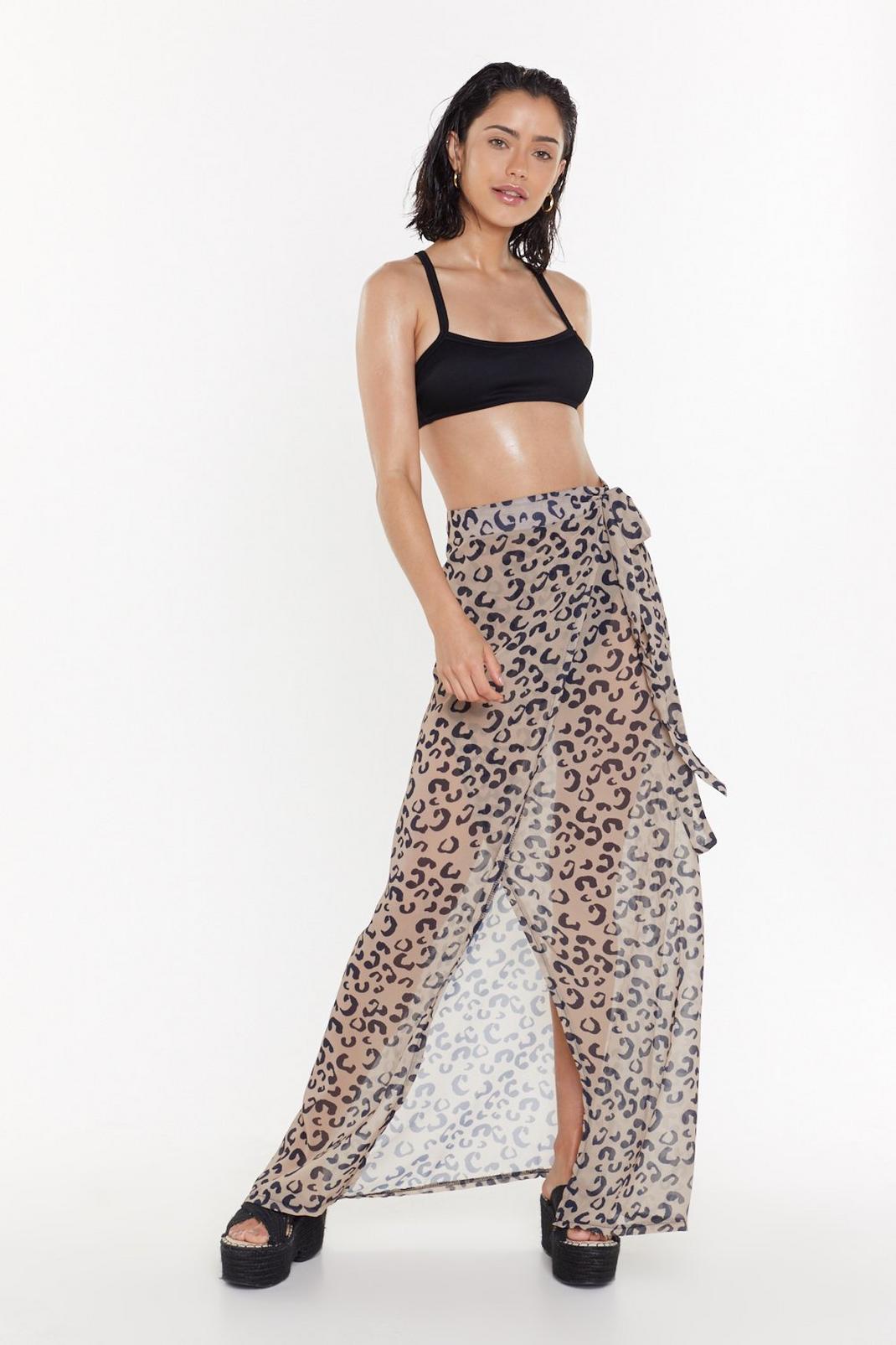 Charmed I'm Shore Leopard Cover-Up Skirt image number 1