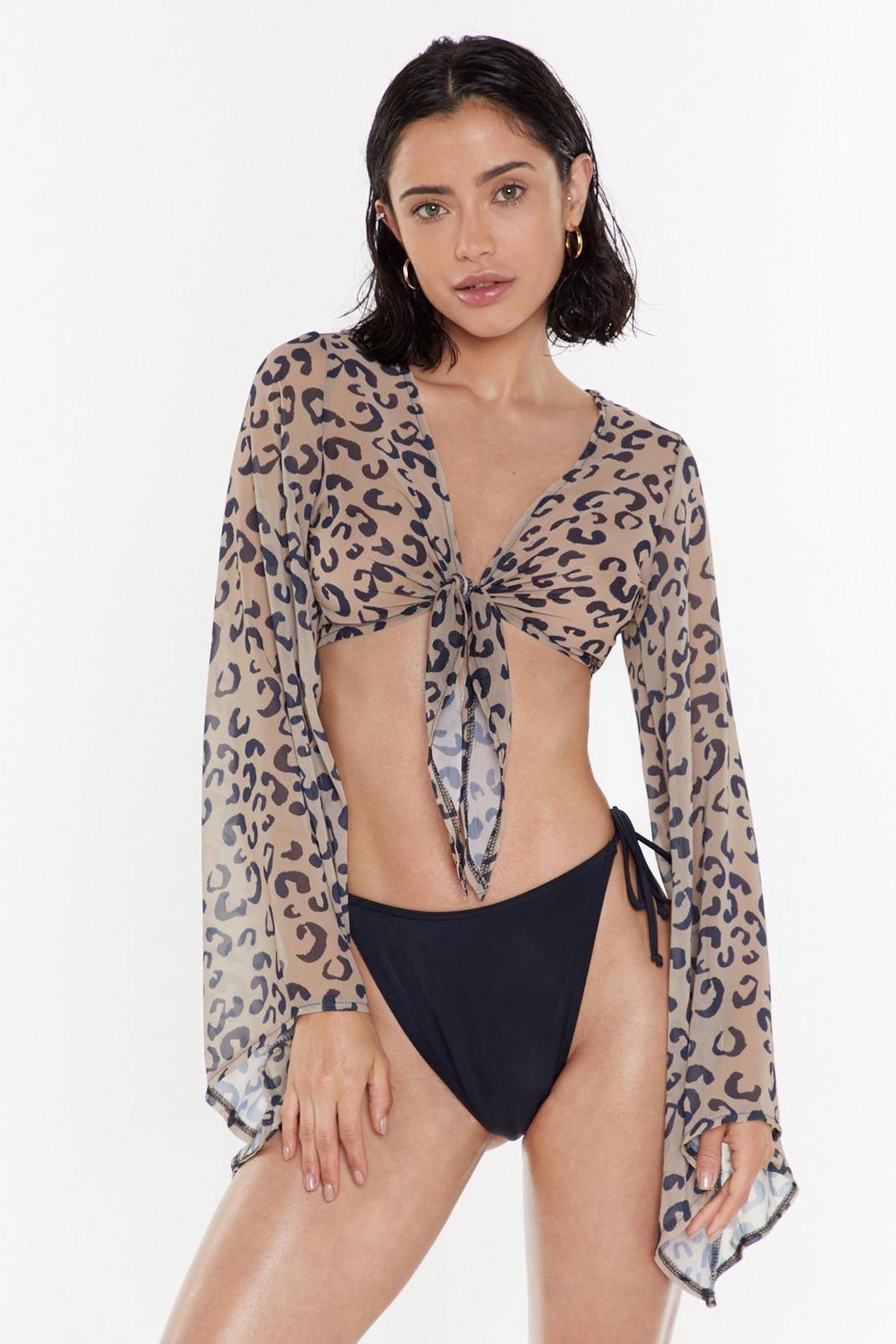 Charmed I'm Shore Leopard Cover-Up Top image number 1