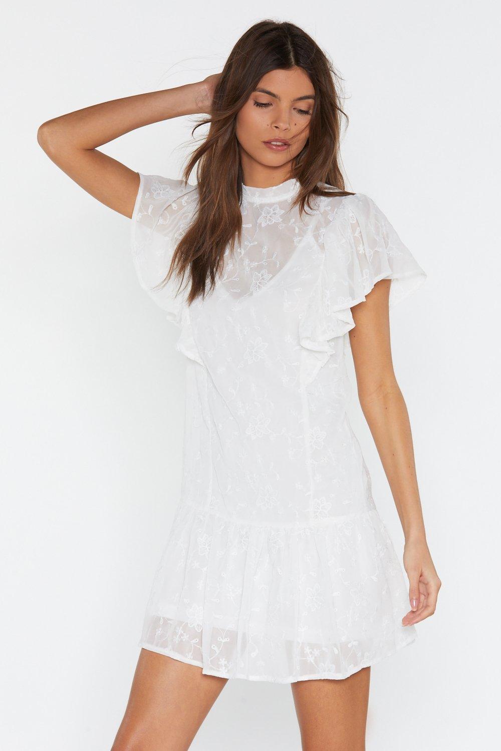 ruffle smock dress