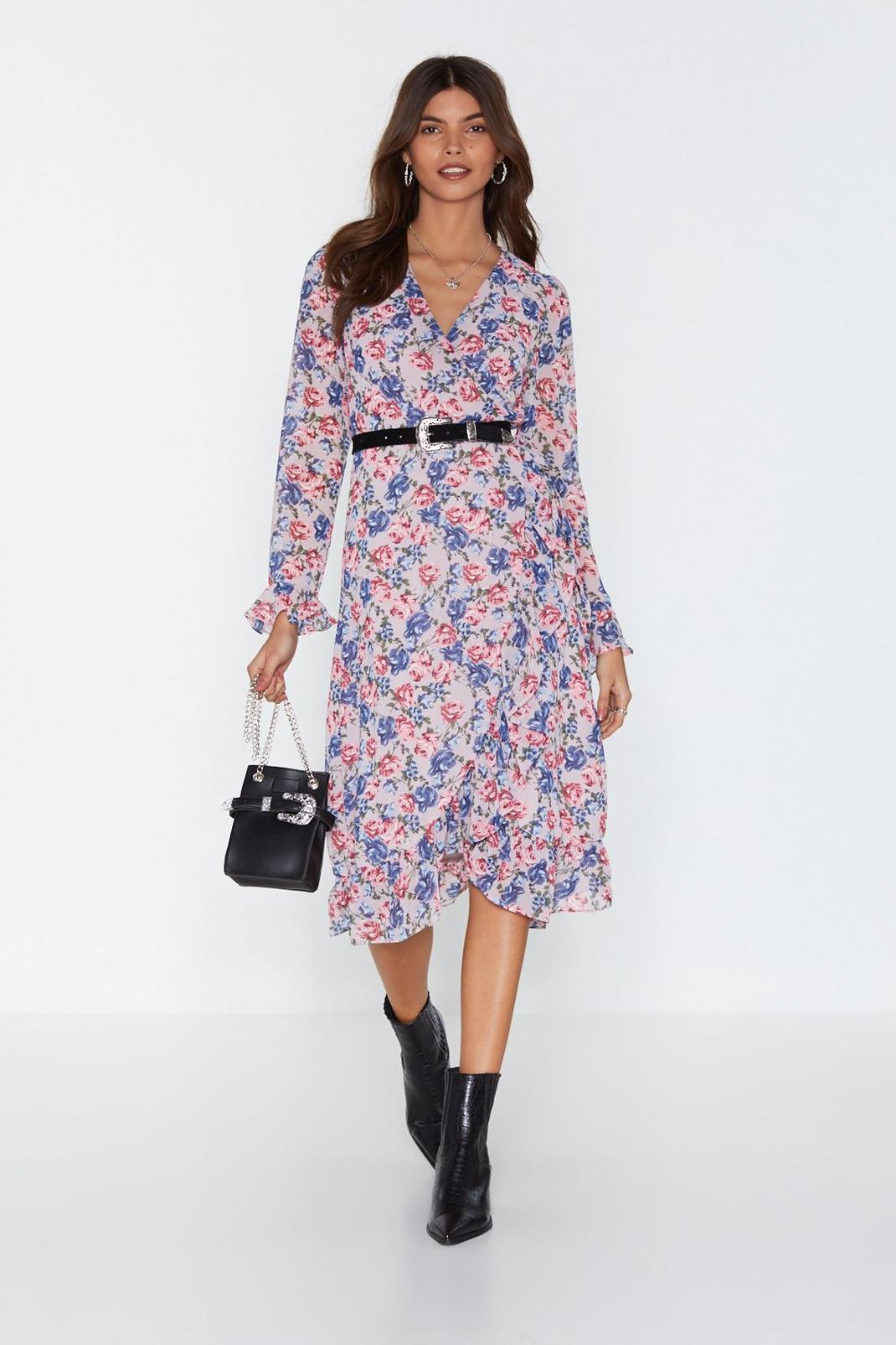 Leafing So Soon Floral Midi Dress image number 1