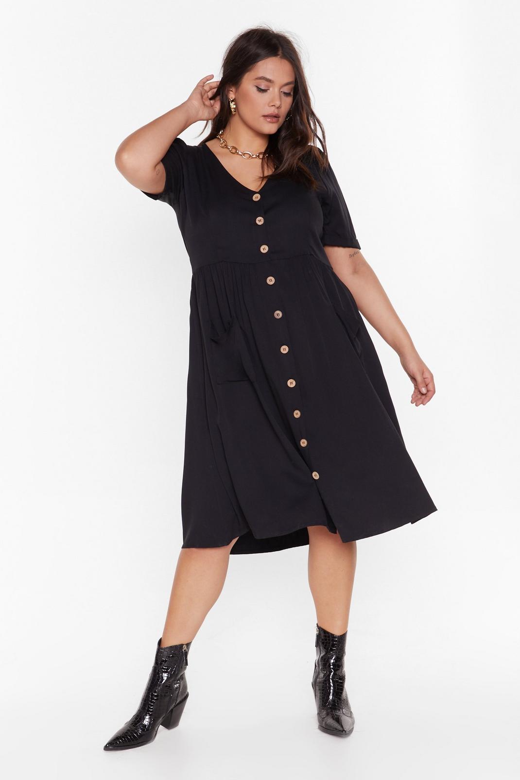 MS Button Front Midi Smock Dress image number 1