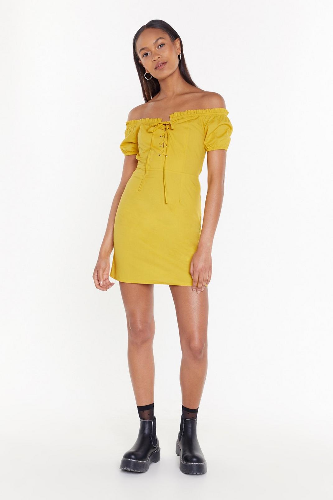You Are the Sunshine of My Life Off-the-Shoulder Dress image number 1