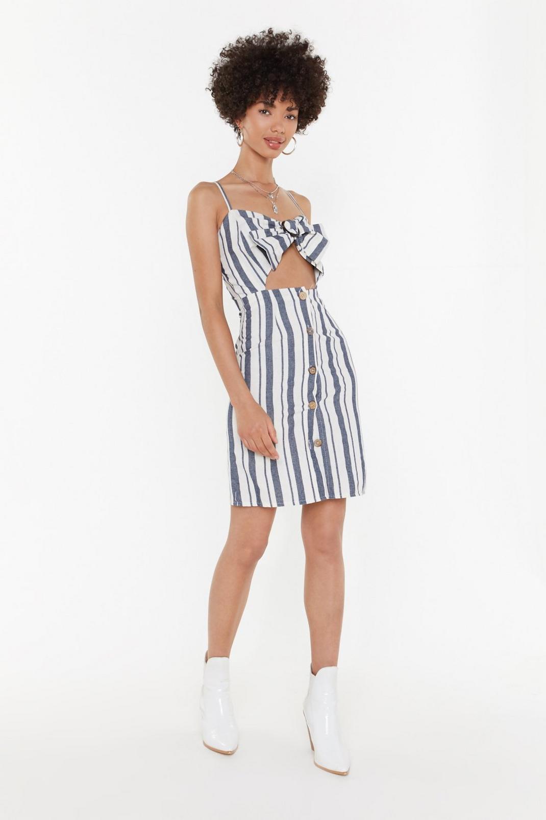 On the Right Lines Striped Cut-Out Dress image number 1