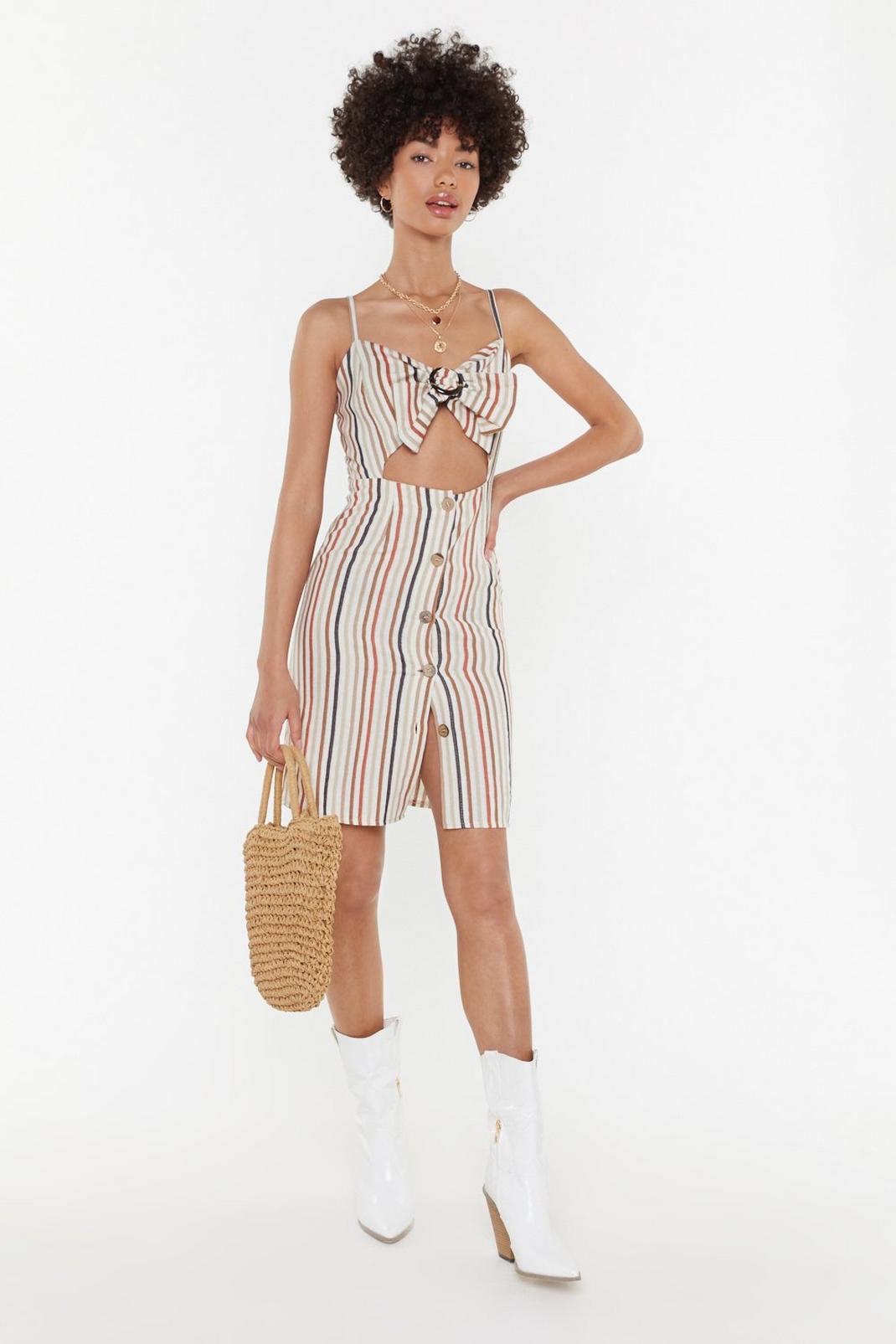 On the Right Lines Striped Cut-Out Dress image number 1