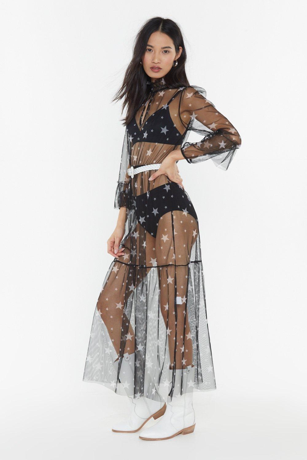 Sheer star 2025 maxi dress