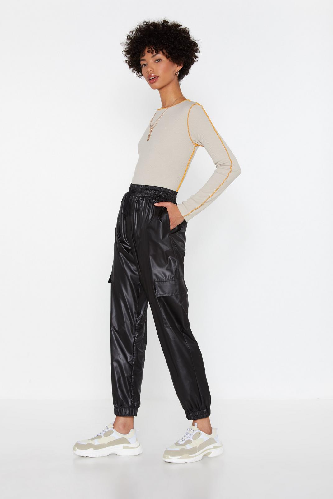 In the Bag Wet Look Joggers | Nasty Gal