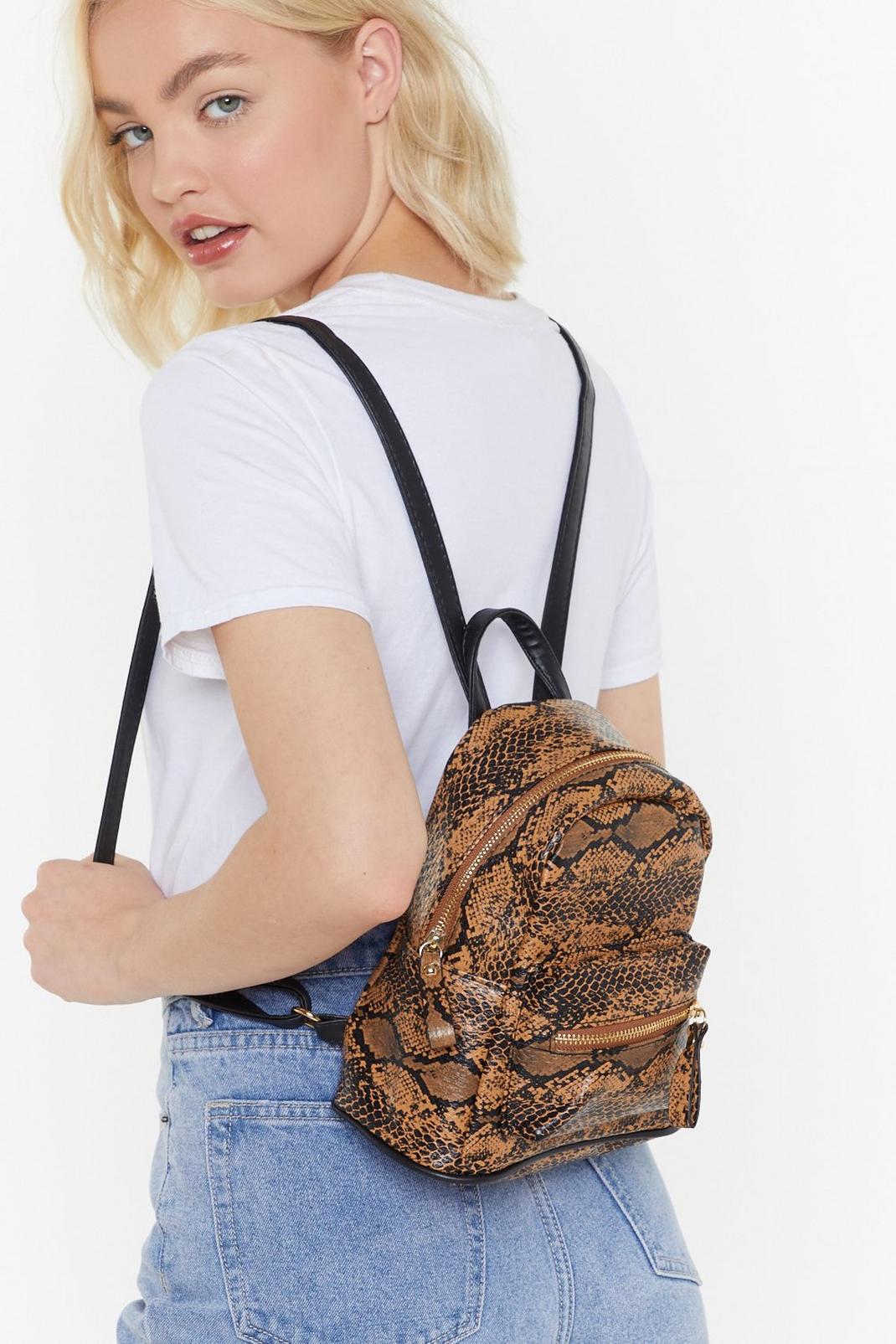 WANT Snake My Breath Away Faux Leather Mini Backpack image number 1