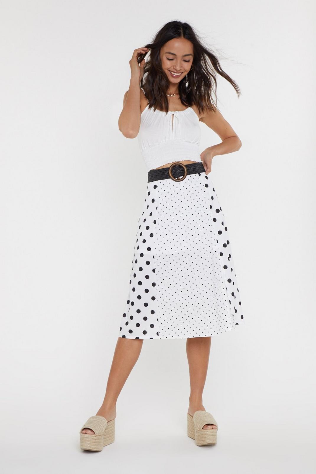 Dot My Fave Skirt Slit Midi Skirt image number 1