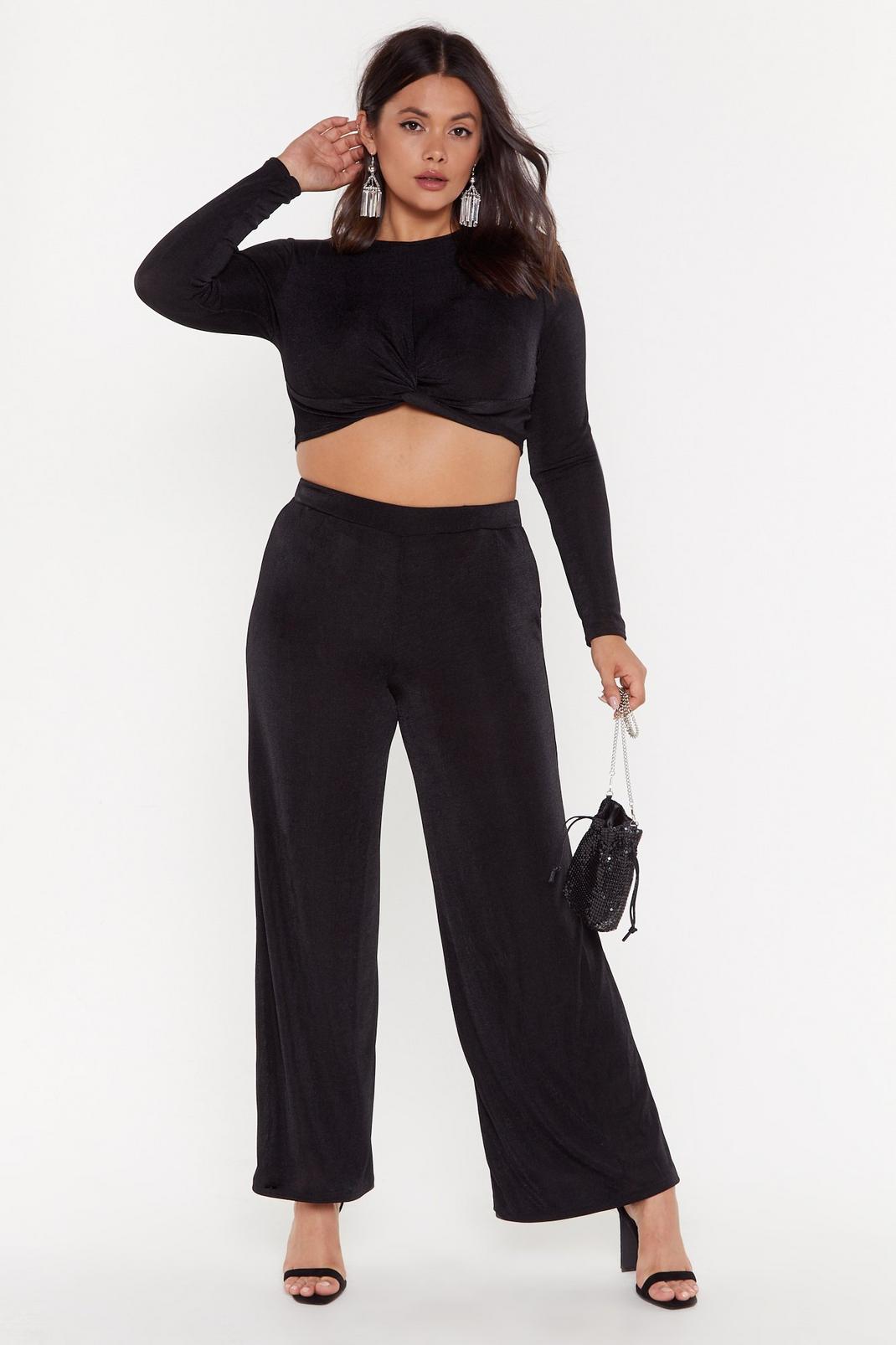 I'm Knot Kidding Plus Crop Top and Trousers Set image number 1
