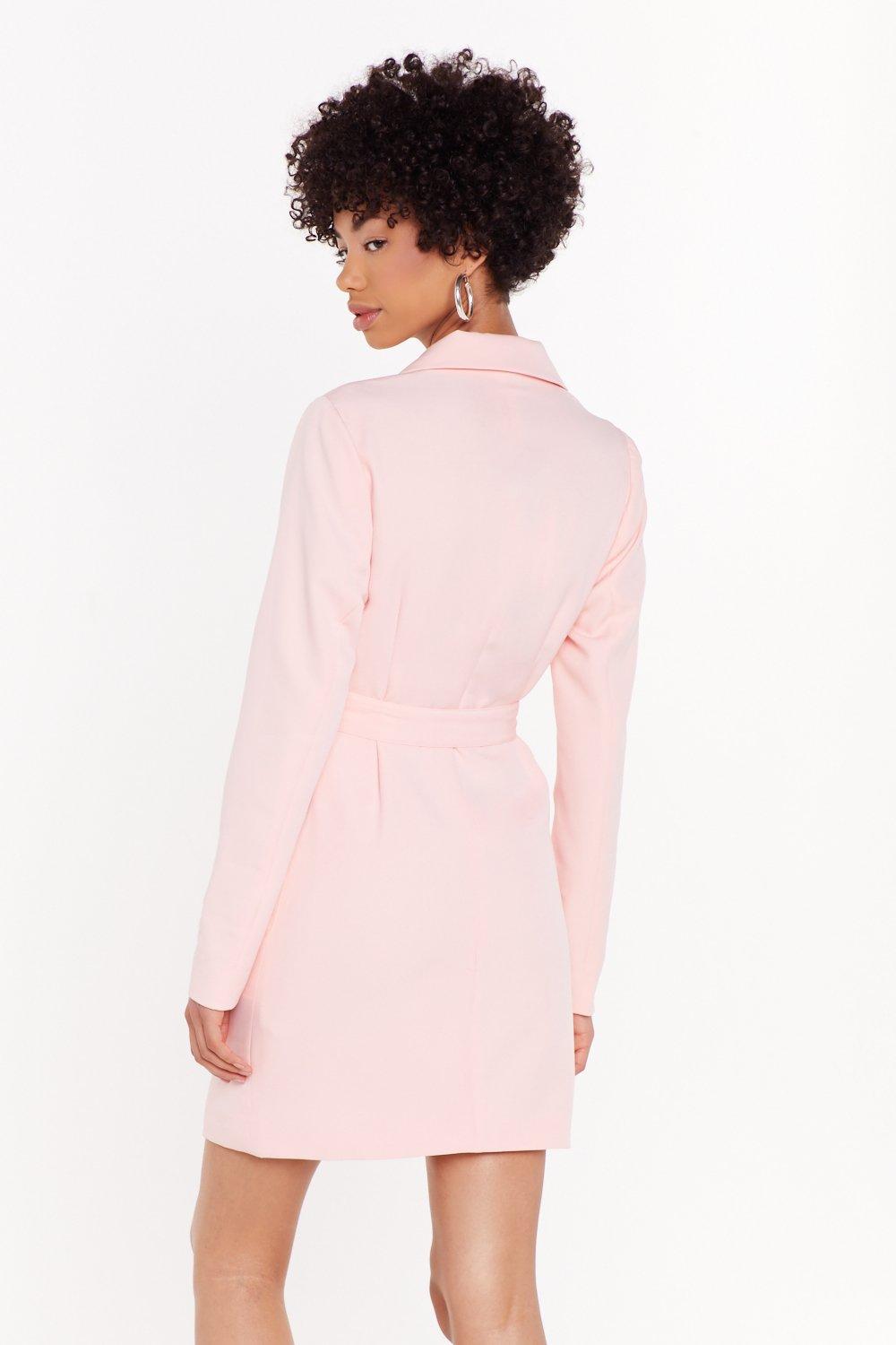 Takin Care of Business Belted Blazer Dress Nasty Gal