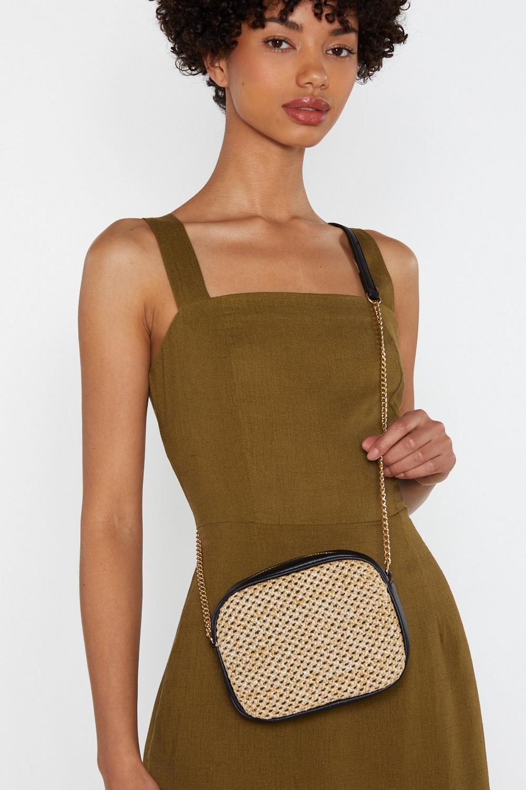 WANT Lay Down the Straw Boxy Crossbody Bag image number 1