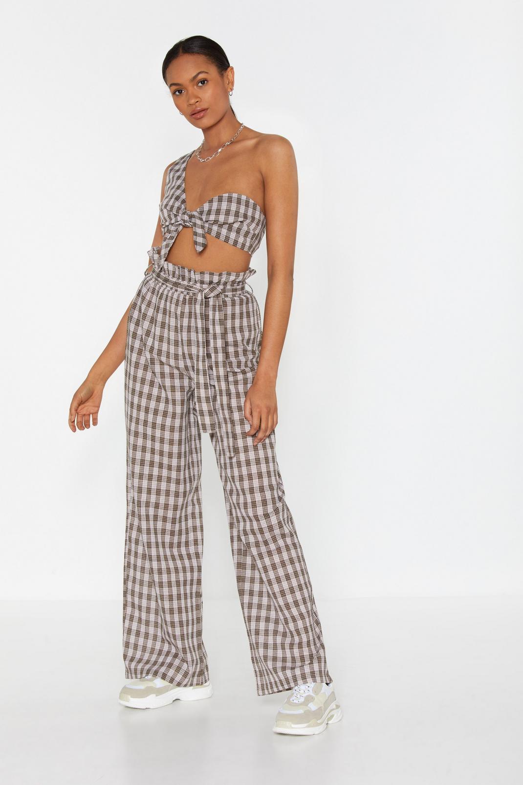 Check Wide Leg Co-Ord Pants image number 1