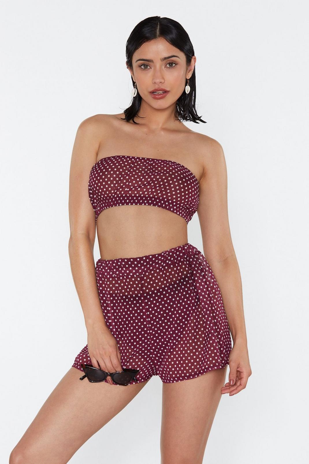 Polka Dot Out Here Bandeau Top and Shorts Set image number 1