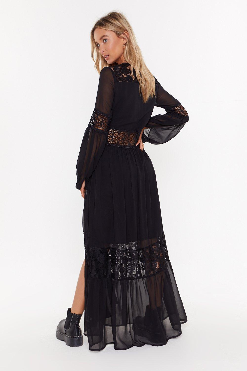 Boho black shop lace dress