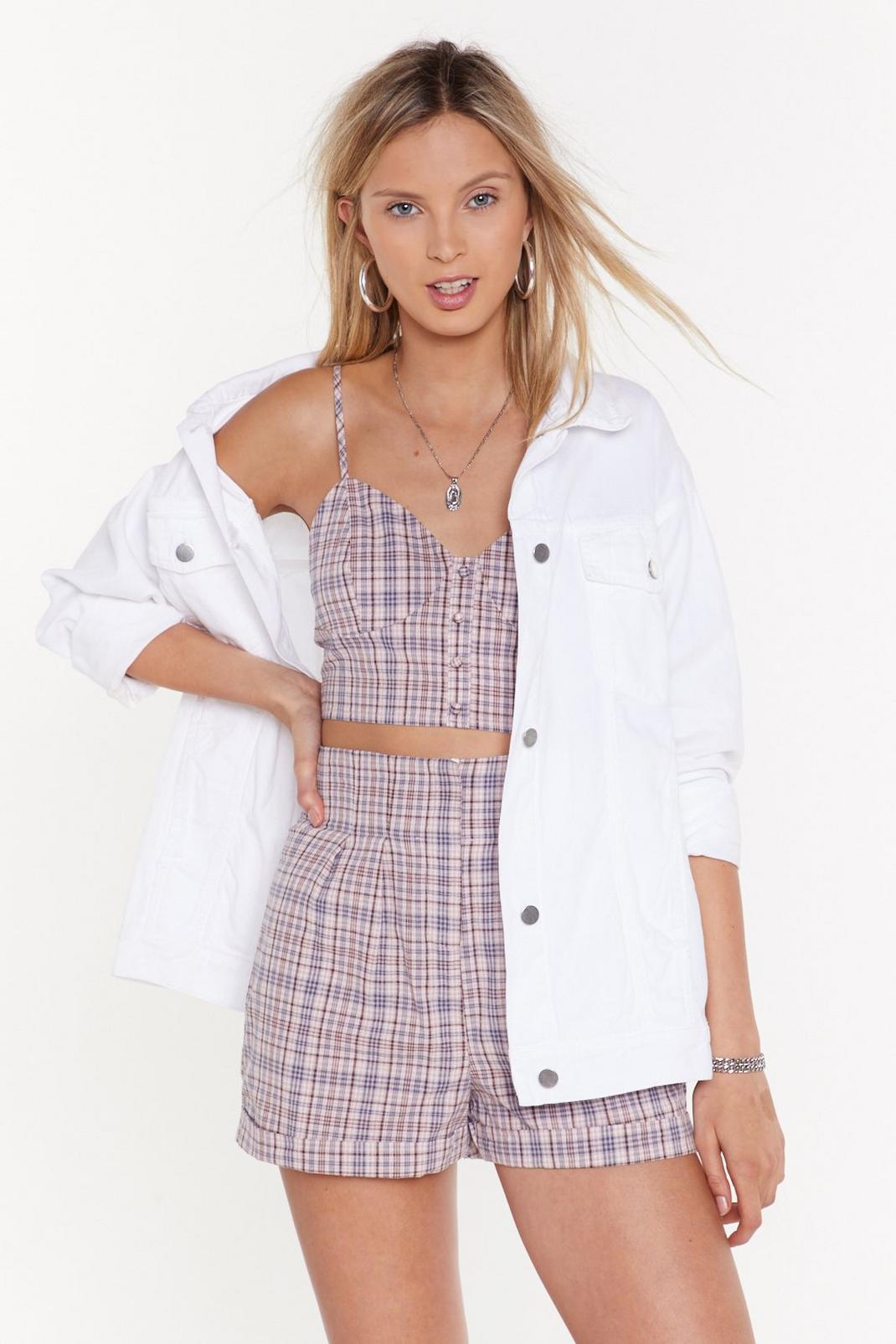 Checkmate Crop Button-Down Top image number 1