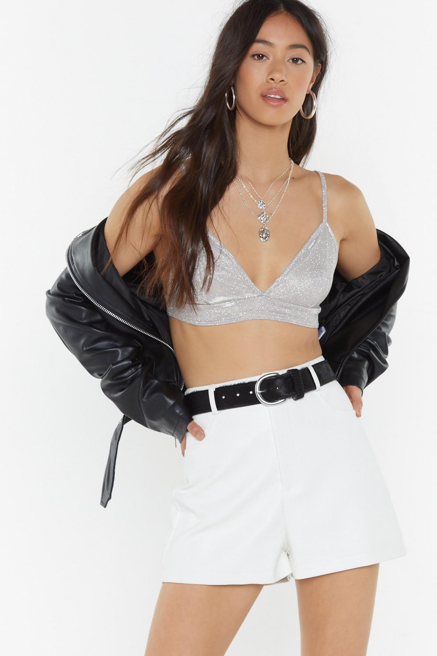 Sparkly silver bralette clearance