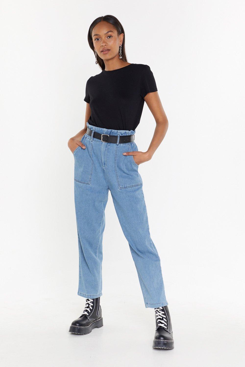 paperbag mom jeans