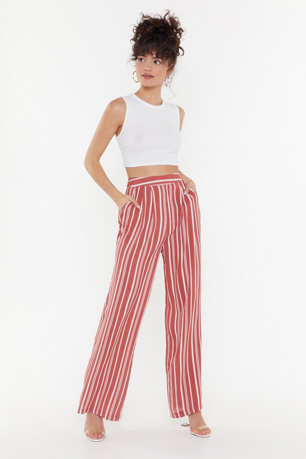 Stripe Wide Leg Trousers image number 1