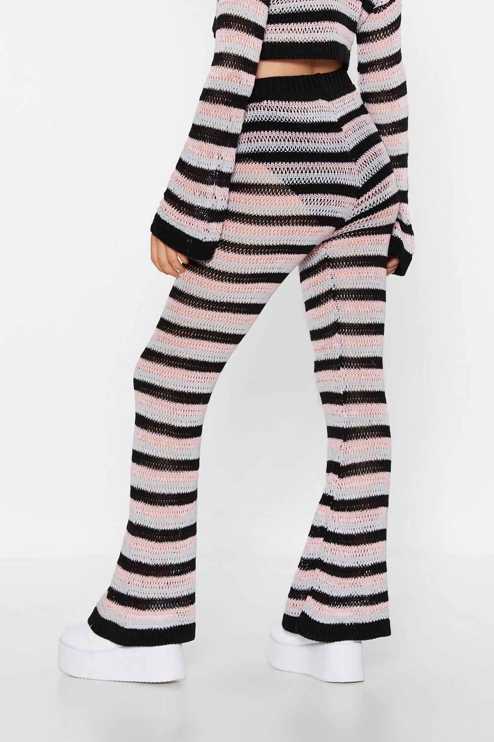 Wild Fable Women's High-Rise Crochet Knit Flare Pants Cool Multi Striped  XXS - ShopStyle