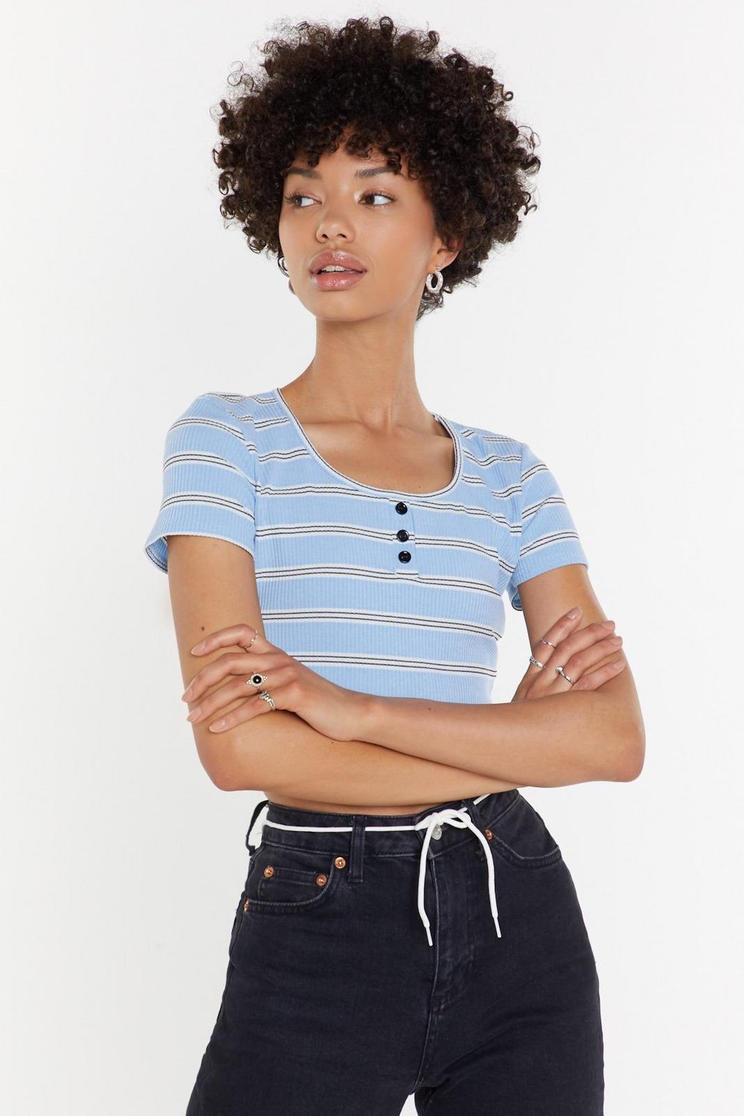 By Line Chance Striped Crop Top image number 1