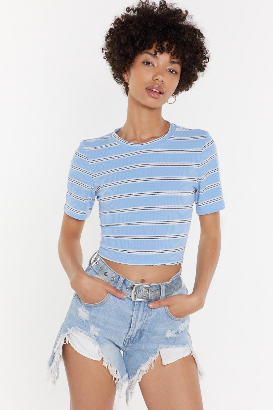 Stripe On Cropped Tee image number 1