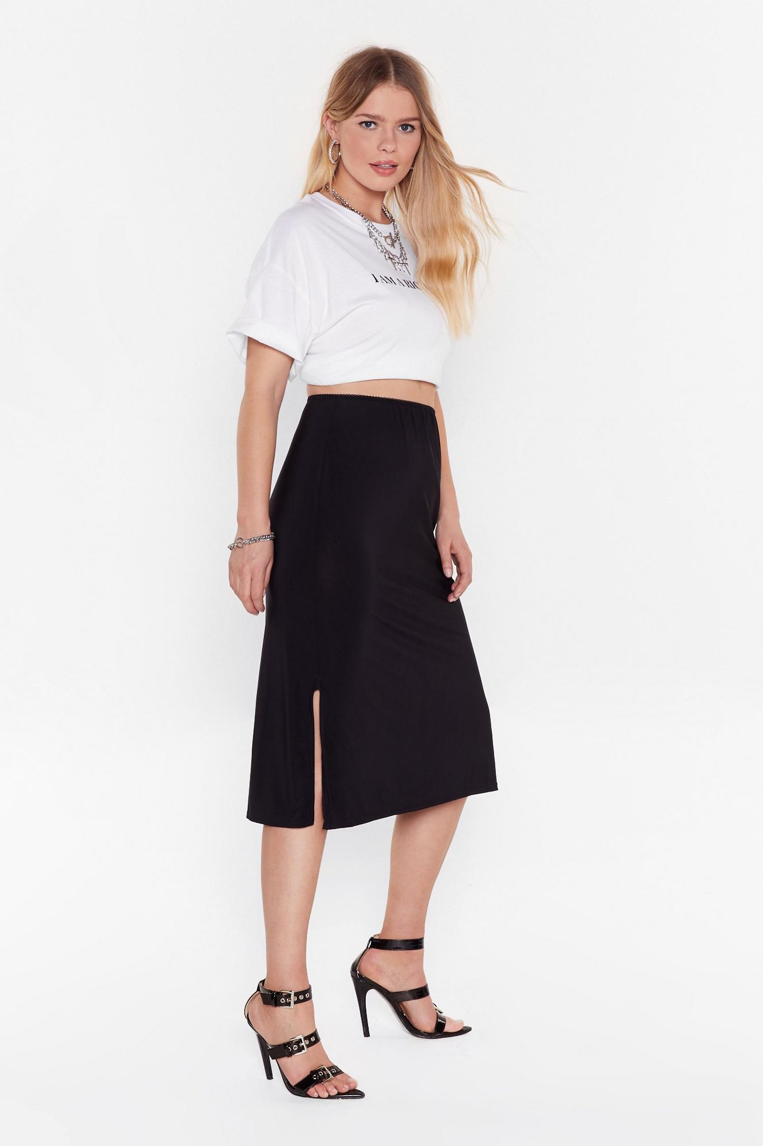 Plus Size Jersey Split Midi Skirt | Nasty Gal