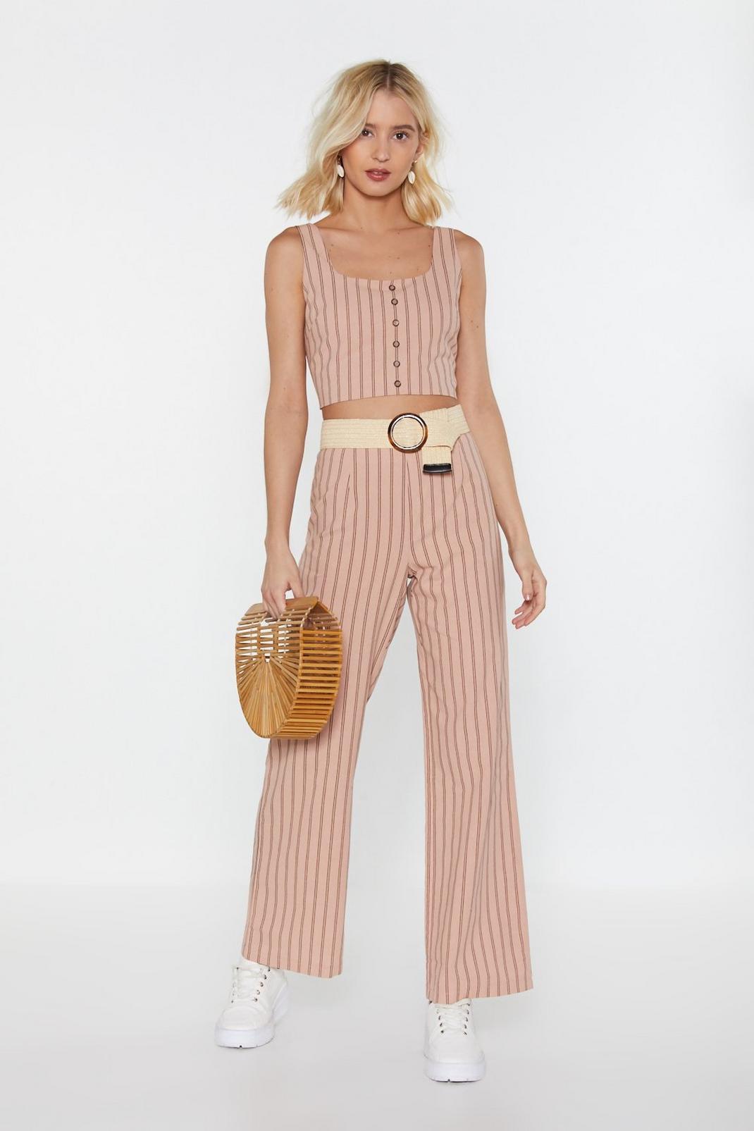 No Line to Lose Striped Relaxed Trousers image number 1