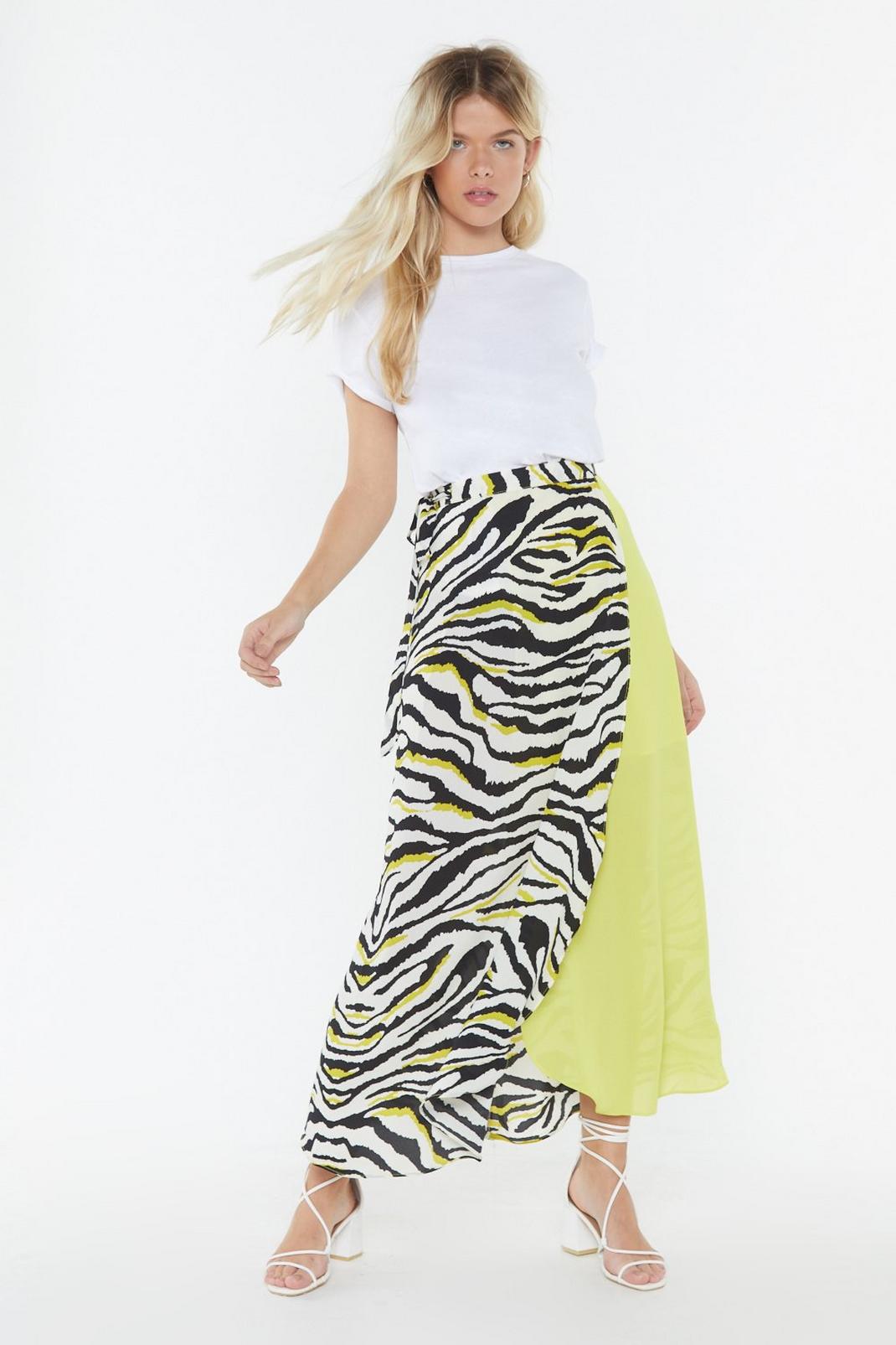 Ahead of the Pack Zebra Wrap Skirt image number 1