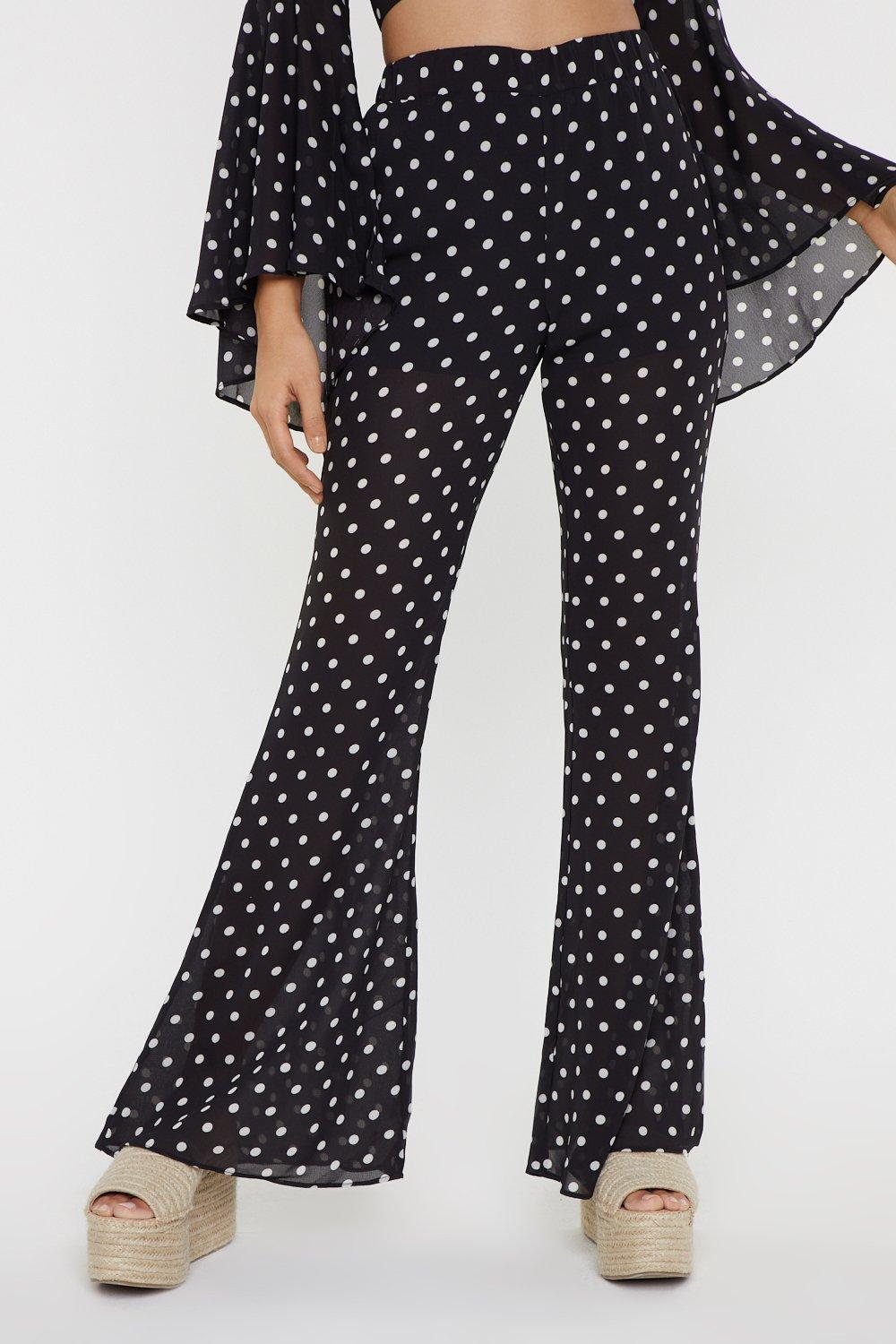 Polka dot best sale high waisted pants