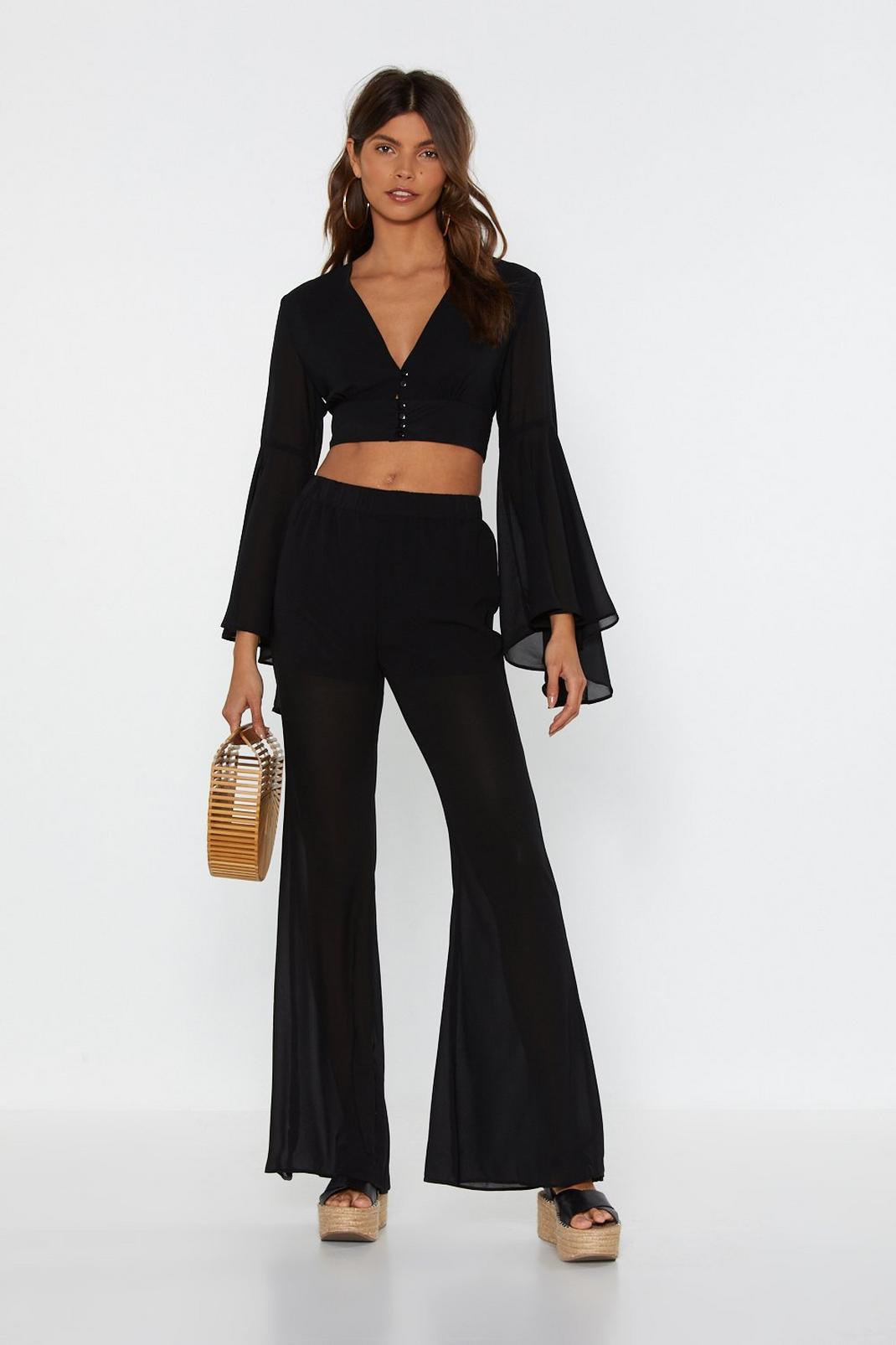 Mesh Be Love Flare Pants image number 1