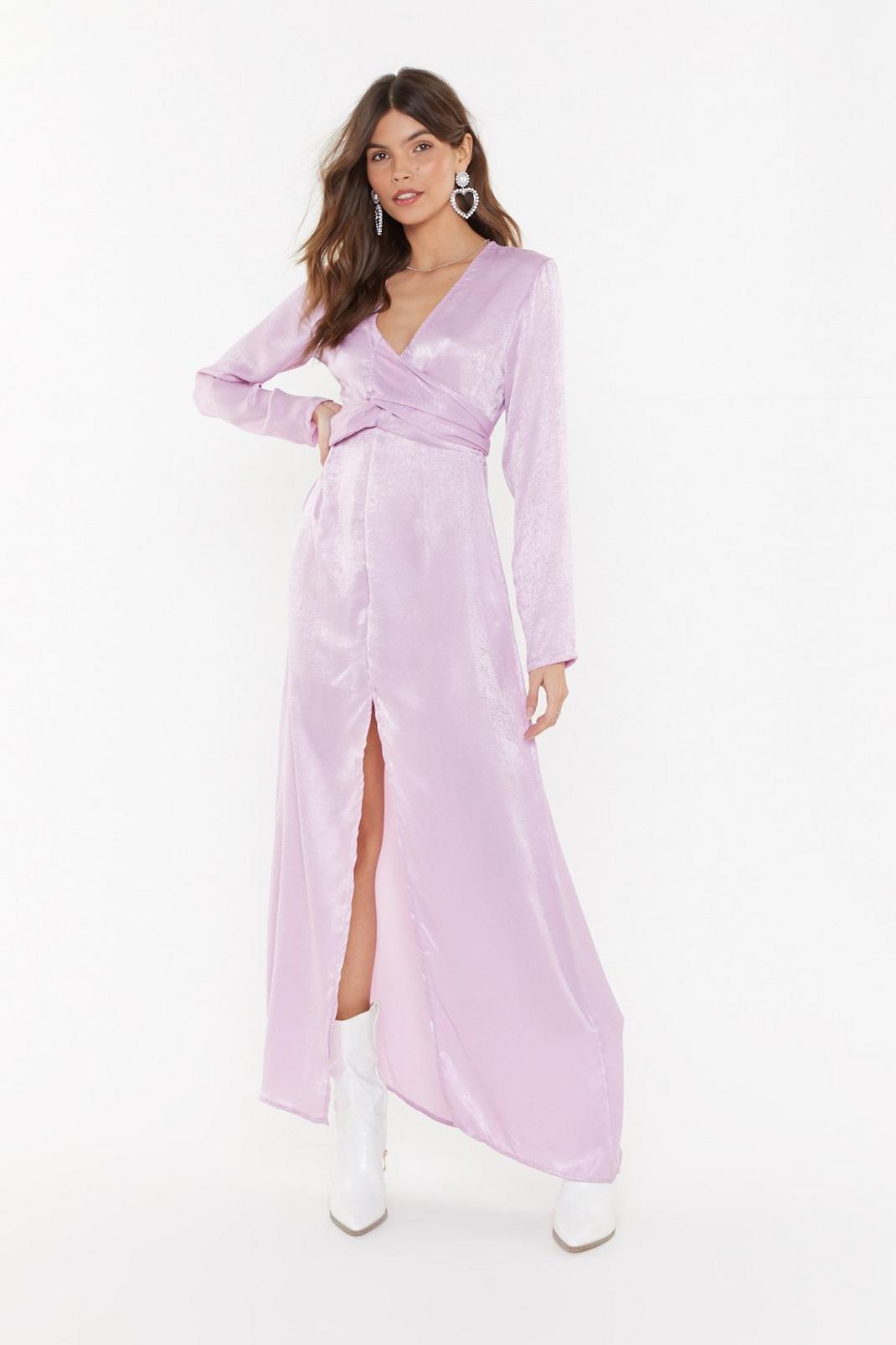 How About Bow Satin Maxi Dress image number 1