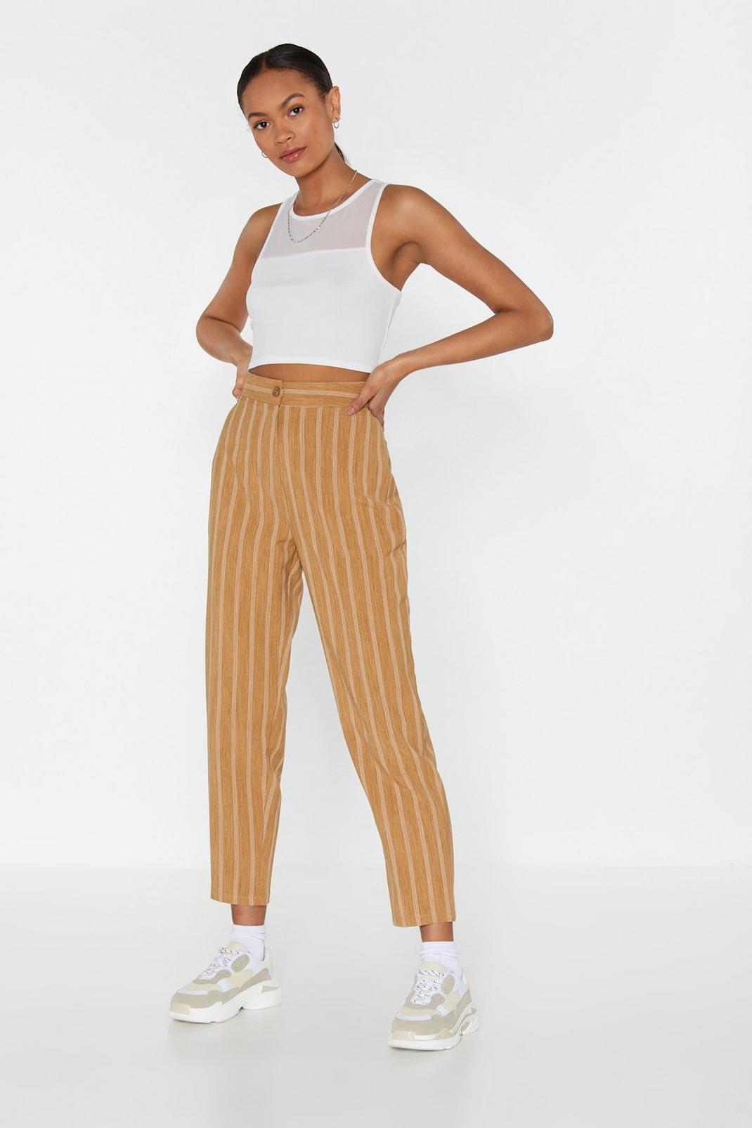 Let's Get One Thing Straight Striped Trousers image number 1