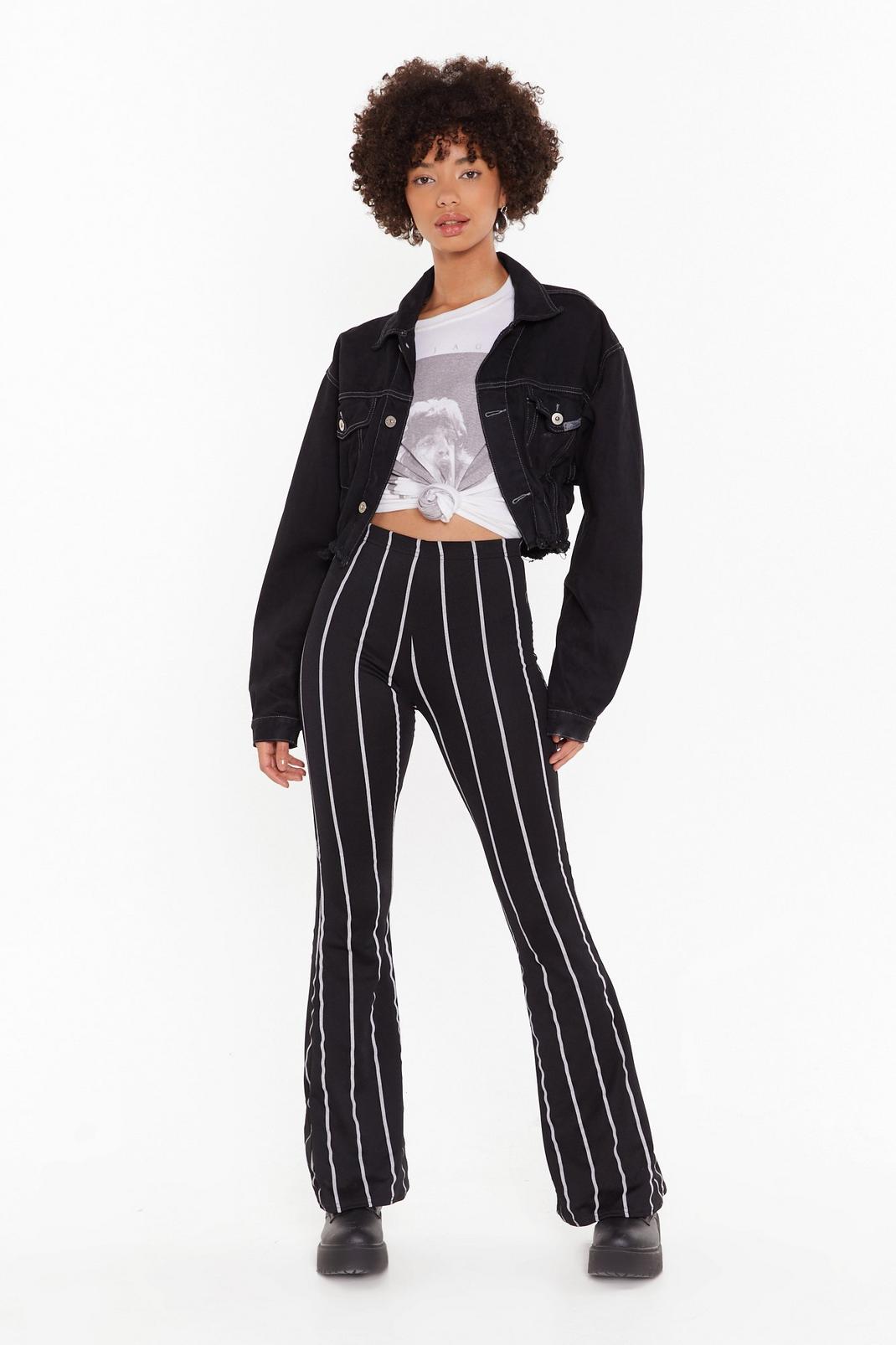 Black Flare's Nothing to It Striped Flare Pants image number 1