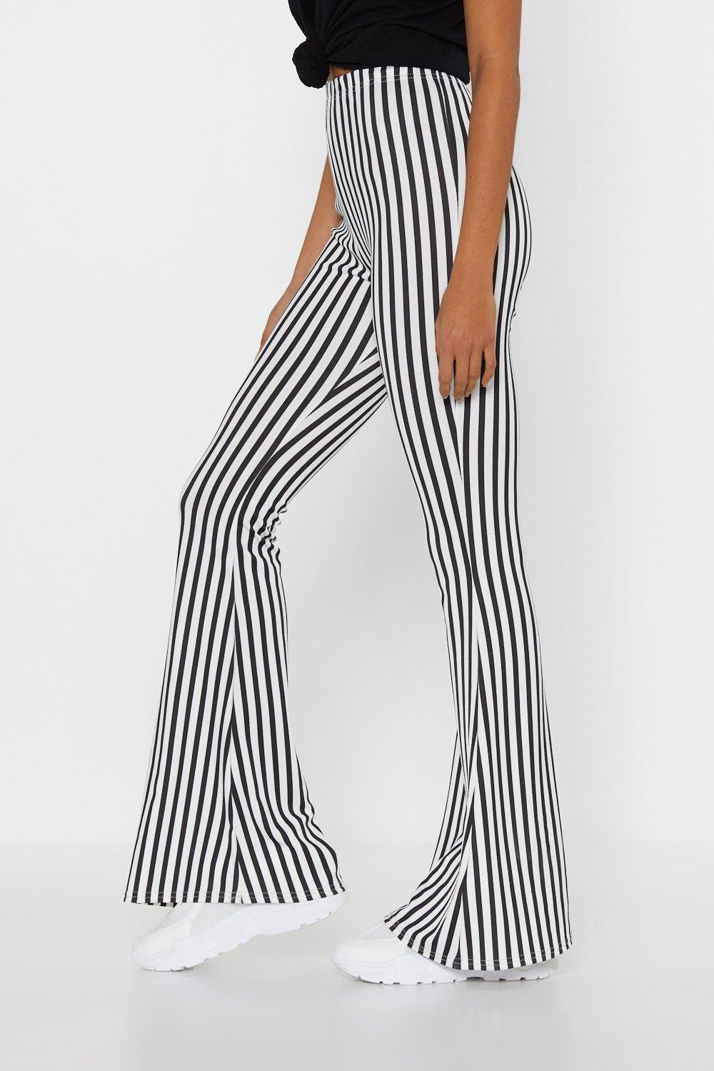 Striped High Waisted Flare Pants